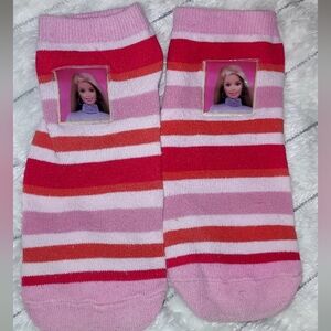 4/$18 Vintage Girls Barbie Striped Socks